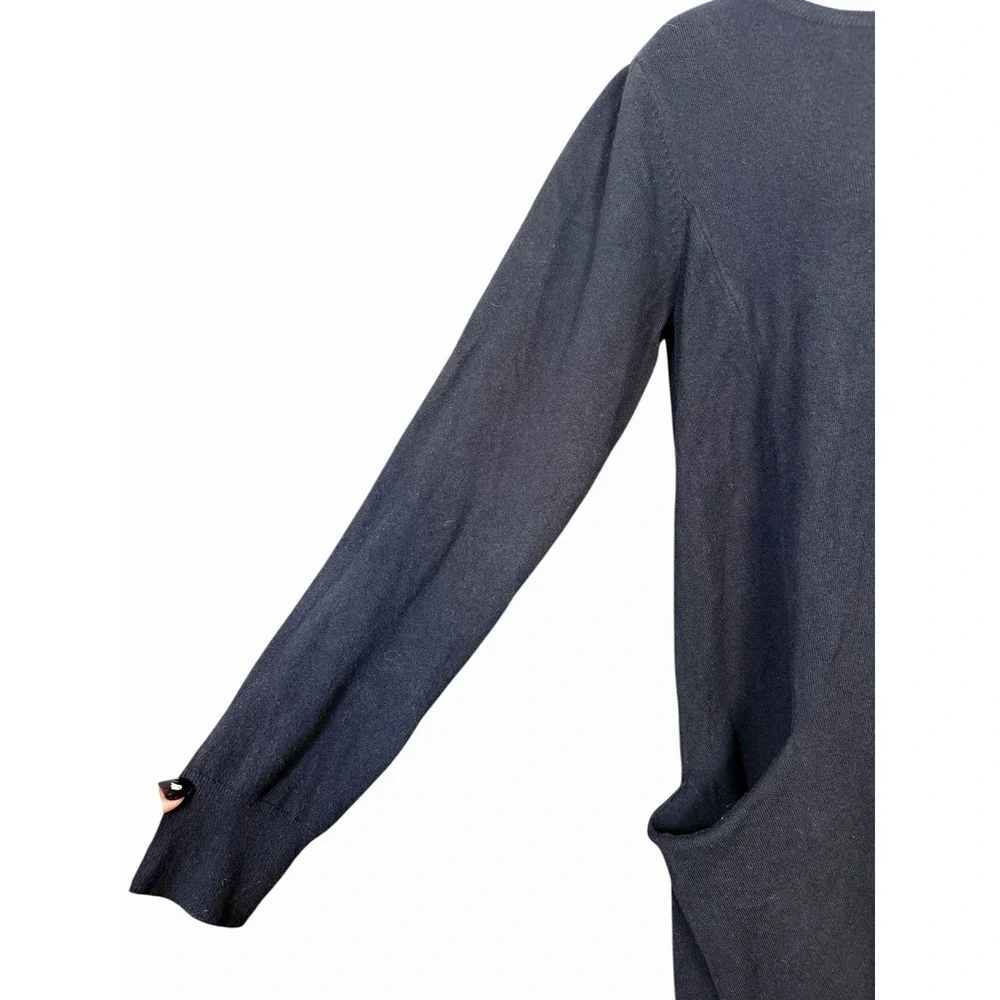Sundance PM Black‎ Knit Sweater Dress Cotton Silk Blend Lagenlook Minimalist
